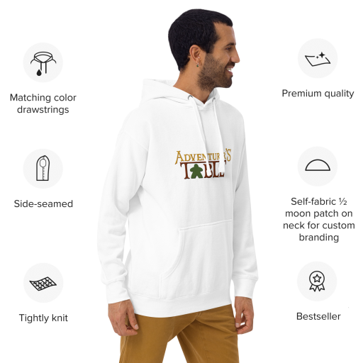 adventurer's table adult hoodie features